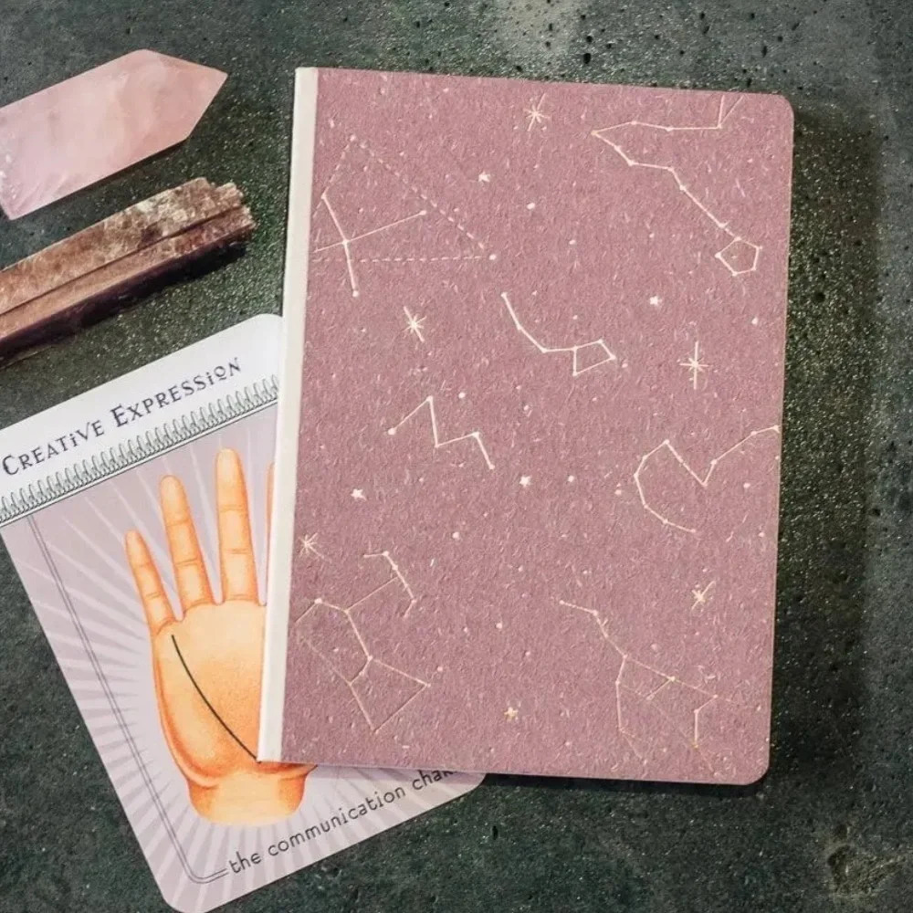 Denik Embossed Canvas Layflat Hardbound Journal, Written in The Stars Artwork